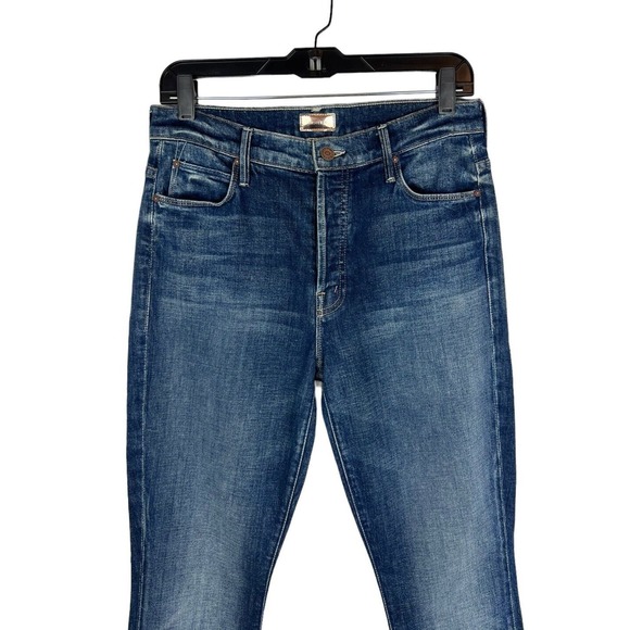 Mother Denim Stunner Fray Skinny Jeans Size 28 Button Fly High Rise Dark Wash - Picture 3 of 11